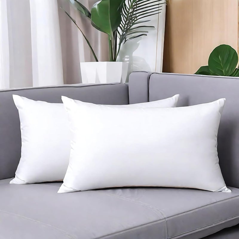 JIEITIVE Throw Pillow Inserts Hypoallergenic Premium Pillow Stuffer Rectangle Lumbar Pillow for Decorative Pillow Covers Cushion Set of 2-12 x 20 Inches - Image 5